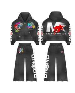 Custom Heavyweight Terry DTF Print Streetwear Vintage pantalones de chándal acampanados y sudaderas con capucha para el invierno Tallas grandes Precios al por mayor - Product Image 1