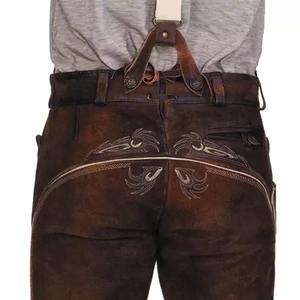 Pantalon en cuir à taille moyenne pour hommes, style bavarois doré Kniebund Hosen, style traditionnel bavarois traditionnel - Product Image 4