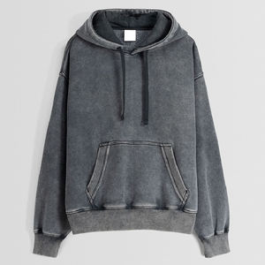 Sudadera con Capucha de Felpa de 500 g/m², Estilo Urbano, para Hombre, de Alta Calidad, Lavada a la Piedra, Algodón Grueso, Hombros Caídos, Talla Grande, Lavado Ácido - Product Image 3