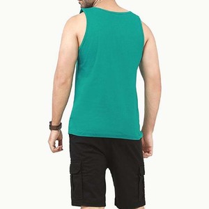 เสื้อกล้ามถักสีเขียวล้วน คอกลม แขนกุด สำหรับผู้ชาย สวมใส่สบายๆ ออกกำลังกาย ฟิตเนส รับสั่งทำ - Product Image 2