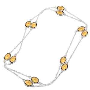 <b>925</b> <b>Sterling</b> <b>Silver</b> Smoky Quartz Drop Necklace Handmade Oval Gemstone <b>Chain</b> Bezel Set Christian Religious Engagement Party - Product Image 4