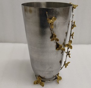 Pot de fleur en aluminium design pour la maison hôtel et mariages couleur marron fleur de table vases décoratifs accessoires de décoration pour la maison - Product Image 2