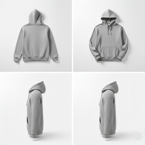 Sweat-shirts à capuche surdimensionnés pour hommes de haute qualité, en coton, 350 grammes, polaire lourd, uni, teint, tricoté, manches longues, printemps - Product Image 3