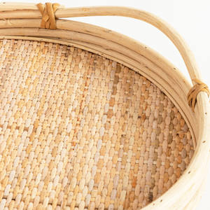 ถาดเสิร์ฟทรงกลมหวายสานมือ ตะกร้าหวายสานธรรมชาติ ถาดเก็บของหวาย สำหรับจัดเก็บและจัดระเบียบบ้าน - Product Image 5