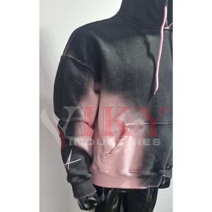 Men Acid Wash Pullover Hoodie Wholesale Best Supplier Customs logo Hot Sale Streetwear Custom Made Acid Wash Hoodie by Viky Ind - Product Image 3