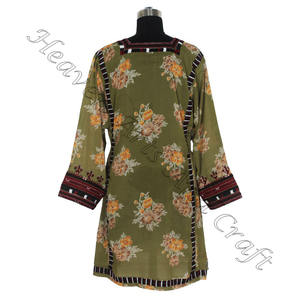 BDR068 Vintage brodé Kutchi fait à la main robe Vintage bohème du fournisseur indien Vintage broderie à la main bohème - Product Image 4