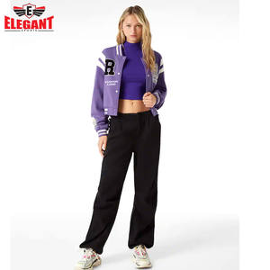 Elegant <b>Lightweight</b> <b>Women's</b> New Style Varsity <b>Jackets</b> Elegant Sports Crop College Letterman Breathable Knitted Button <b>Women's</b> - Product Image 4