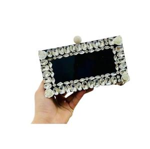Bolso de Mano de Metal Estilo Mosaico Indio Bohemio para Mujer, Bolso de Noche de Lujo Hecho a Mano, Bolso de Mensajero para Boda, Cadenas al por Mayor - Product Image 4