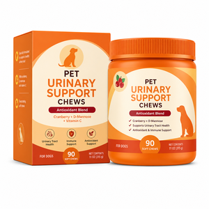 Suplemento para el Cuidado del Tracto Urinario Canino al por Mayor, OEM Personalizado, Masticables Blandos de Arándano y D-Manosa con Sabor a Tocino, Alimento para la Salud de la Vejiga de Mascotas, 315g - Product Image 1