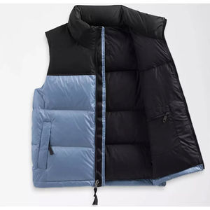 Gilet matelassé imperméable en toile pour femme, sans manches, noir uni, vêtement d'extérieur, collection automne-hiver, prix abordable - Product Image 2