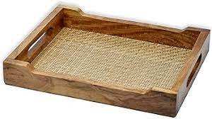 Fabriqué à partir de bois naturel mangue pas cher Unique plateau de service en bois non fini pour plateau de stockage des aliments avec poignée - Product Image 3