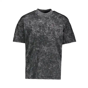 T-shirt décontracté écologique et respirant à manches courtes de coupe régulière 100% coton pour hommes, dernier style, délavé à l'acide - Product Image 1