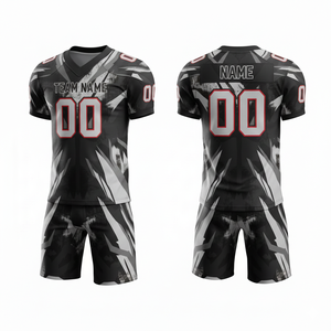 Ensemble de maillot et short de football américain personnalisé avec position du logo sur le devant, 100% polyester, antibactérien, séchage rapide, toutes saisons - Product Image 3