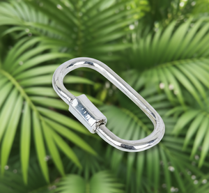 Gold Plated Lock and Key Charms <b>925</b> <b>Sterling</b> <b>Silver</b> Carabiner Lock Nickel-Free - Product Image 5