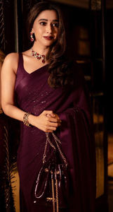 Bollywood Designer Heavy Georgette Sequence Fancy Work Saree Último diseño indio para chicas de fiesta Hecho de tela exclusiva suave - Product Image 2