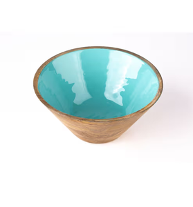 Cuenco de madera de calidad superior para servir ensaladera, juego de cuchara y tenedor, comida y cuenco de madera decorativo sostenible - Product Image 2