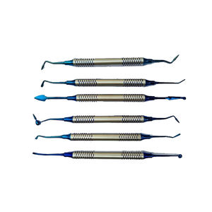 Ensemble d'instruments de remplissage en composite dentaire de haute qualité ensemble de 6 instruments chirurgicaux dentaires à poignée bleue par Lore - Product Image 3