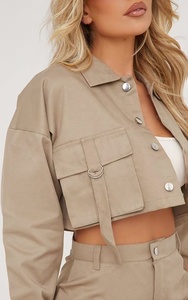 Chaquetas de Exterior de Color Sólido, Cortavientos con Capucha, Estilo Cargo, Multibolsillos, Tops Casuales, Venta al Por Mayor Directa de Fábrica, OEM Personalizado - Product Image 3