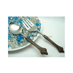 Juego de cubiertos para servir cena de aspecto único, juego de cubiertos de boda con acabado plateado de acero inoxidable, hecho a mano, personalizado - Product Image 5