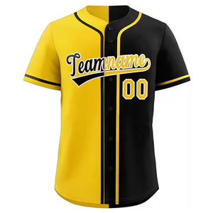 Conjunto de camiseta de béisbol de dos tonos sublimada personalizada camisa transpirable con botones ropa deportiva de talla grande técnica impresa - Product Image 1