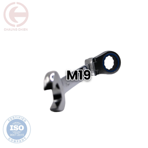 M19 Stainless Steel Flex Head Ratchet Ring Open End <b>Spanners</b> OEM Cold Forged ISO9001 Certified - Product Image 3