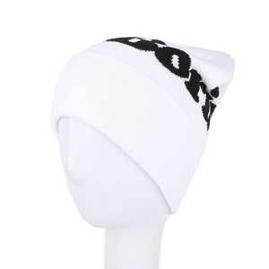 jacquard custom letter jacquard <b>beanie</b> Elastic Unisex Custom Fashion <b>Slouchy</b> Reversible Baggy Cotton Soft Jersey <b>Beanie</b> - Product Image 5