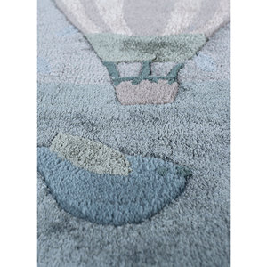 Tapis en laine et viscose tufté à la main bleu confettis au design moderne Tra-14864 - Product Image 3