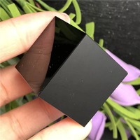 Cube d'obsidienne noire fait main de haute qualité, géométrie sacrée, support en agate et cristal, propriétés métaphysiques de guérison, pour la maison