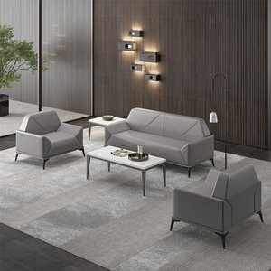 Sofá de Oficina Moderno de Cuero PU, Tres Plazas, Sofá Comercial para Recepción, con Espuma de Alta Densidad, para Vestíbulo de Hotel o Apartamento - Product Image 3