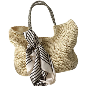 Premium Quality Retro <b>Straw</b> Woven Large Capacity Shoulder Holiday Style Beach Beach <b>Bags</b> Direct From Indian Supplier - Product Image 1
