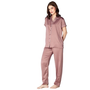 ชุดนอนผ้าซาตินลายผลไม้เอวสูงปานกลางสำหรับผู้หญิงใส่สบายระบายอากาศได้ดีช่วงฤดูร้อน - Product Image 1