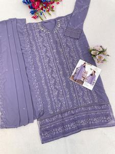 ชุดสูทผ้าจอร์เจตต์ฟ็อกซ์หนักคุณภาพสูงจากปากีสถาน ปักลายหรูหรา ชุด 3 ชิ้น สำหรับชุดประจำชาติ มีจำหน่ายในราคาที่ดีที่สุด - Product Image 3