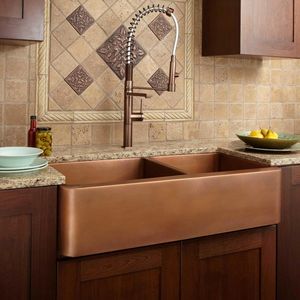 Fregadero de Cocina Moderno de Cobre Diseñado para Interiores Modernos con un Frente Audaz que Realza el Aspecto Impresionante de la Cocina - Product Image 4