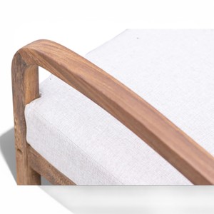 Modern Outdoor Solid <b>Wood</b> Garden Chair 2-Seater Patio Sofa with Cushions and <b>Slatted</b> Backrest for Backyard and Balcony Furniture - Product Image 2