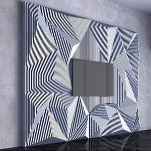 Panneau mural suspendu en bois géométrique 3D moderne, style Art déco, décoration murale intérieure de luxe pour anniversaire - Product Image 6