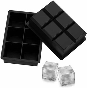 Moldes de Silicona Premium para Cubitos de Hielo, 6 Cavidades, Tamaño Grande, Libres de BPA, Grado Alimenticio, Fácil Desmoldeo, Apilables, con Tapa Extraíble - Product Image 1