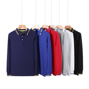 เสื้อโปโลแขนยาวปักลายคอเสื้อของผู้ชายเสื้อทำงานแบบลำลองสำหรับนักธุรกิจชายเสื้อโปโลดีไซน์ใหม่ - Product Image 1