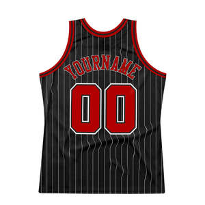 Vente en gros de vêtements de sport Bsci authentiques Maillot de basket-ball Sublimation complète Personnalisé Noir Blanc Pinstripe Rouge-Blanc Plus Respirant - Product Image 3