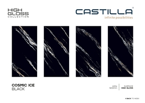 Azulejos de porcelana de alto brillo de 600x1200mm COSMIC ICE BLACK - Product Image 2