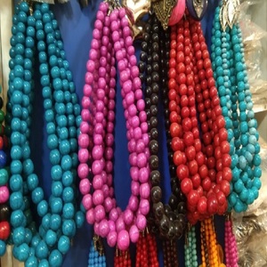 Custom Made Coral Figaro Chain Gold Plated Chunky <b>Bead</b> Necklaces in <b>Assorted</b> Colors and Sizes - Product Image 3