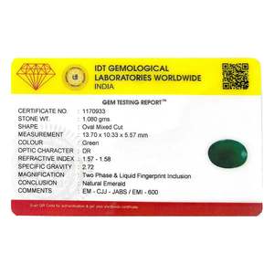 พลอยมรกตสีเขียวธรรมชาติทรงทริลเลียน/เหลี่ยมเจียระไน (5.4 กะรัต)-ใบรับรอง IGI - Product Image 4