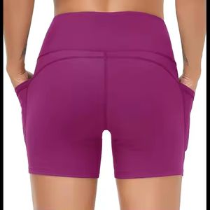 OEM ODM Short d'entraînement en tricot à taille haute pour entraînement Short de sport, froissé, froncé, sans couture, pour motard, yoga - Product Image 3