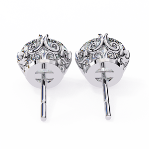 REYES Custom 2,5 Quilates VVS Moissanite Regalo DE BODA Pendientes de tuerca Corte redondo Plata de Ley 925 Estilo vintage Certificado GRA - Product Image 3