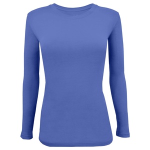 Women Long Sleeve <b>Scrub</b> <b>Top</b> Teal Spandex/Polyester Knitted Medical Under Shirt Hospital Uniform Blouse Seamless Fusing - Product Image 5