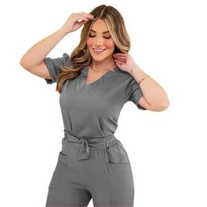 Haut de gommage d'infirmière pour femmes blanc vêtements médicaux uniforme ensemble de gommages uniformes Clinicos vêtements de travail esthéticienne costumes d'allaitement hauts - Product Image 4
