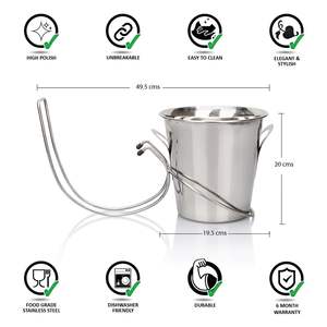 Enfriador de cubo de vino de Metal de calidad superior de Grado Profesional de acero inoxidable de grado alimenticio resistencia Superior acabado brillante para - Product Image 3