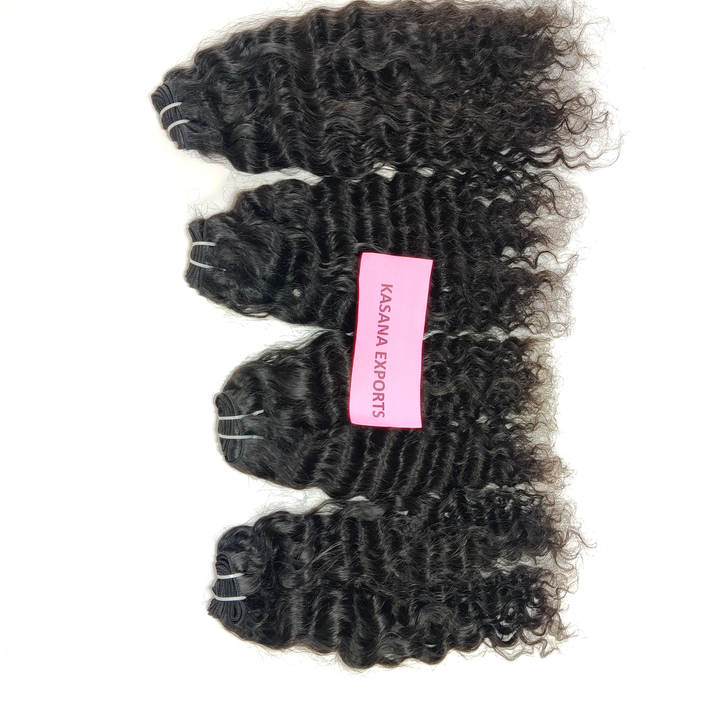 Curly Malaysian cuticle aligned natural color hair black women machine double weft genius weft human hair