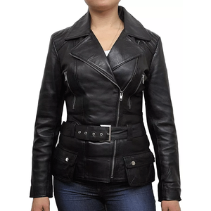 แจ็คเก็ตขี่มอเตอร์ไซค์หนังแท้นิ่มสีดำ100% ใหม่, แจ็คเก็ตขี่มอเตอร์ไซค์ระบายอากาศได้ดี - Product Image 1