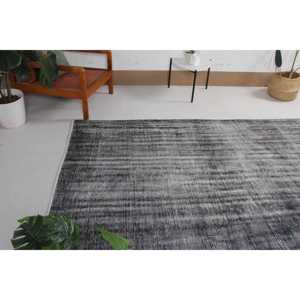 Alfombra de 5.1x8.5 pies, Alfombra Turca Vintage, Alfombra Floral Gris y Negra - Product Image 4
