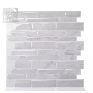 Tic Tac Tiles 10 "x 10" autoadhesivo mosaico blanco azulejo de pared Backsplash para supermercado Parque patio dormitorio sala de estar - Product Image 1